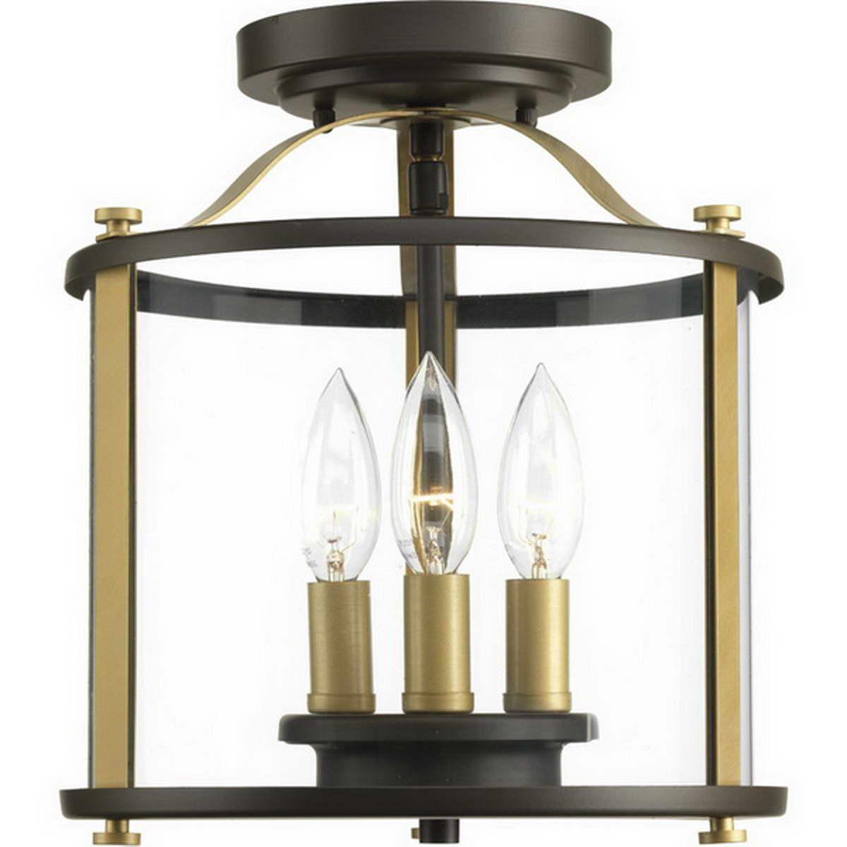 Squire 11 In. 3 Lights Outdoor Semi Flush Mount - Bees Lighting