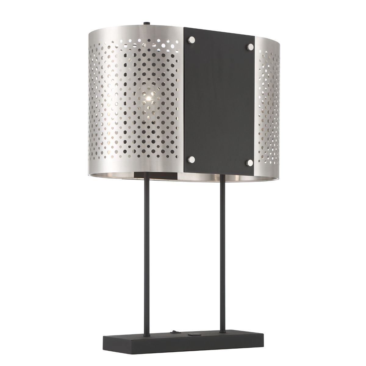 Noho 2 Lights Table Lamp in Steel with a Coal and Brushed Nickel Finish