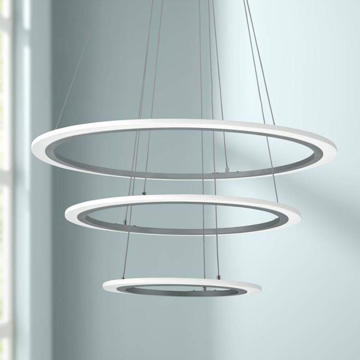 Discovery 31 in. LED Pendant Light Silver finish - Bees Lighting