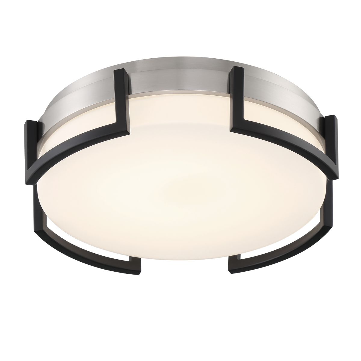 Bezel Set 15 in. LED Flush Mount Light Gold Finish