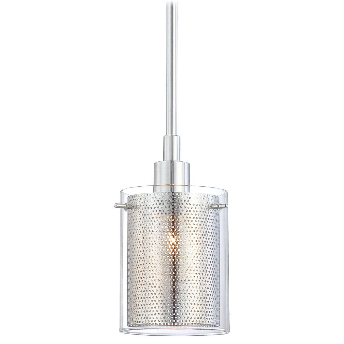 Grid II 5 in. Pendant Light Chrome finish