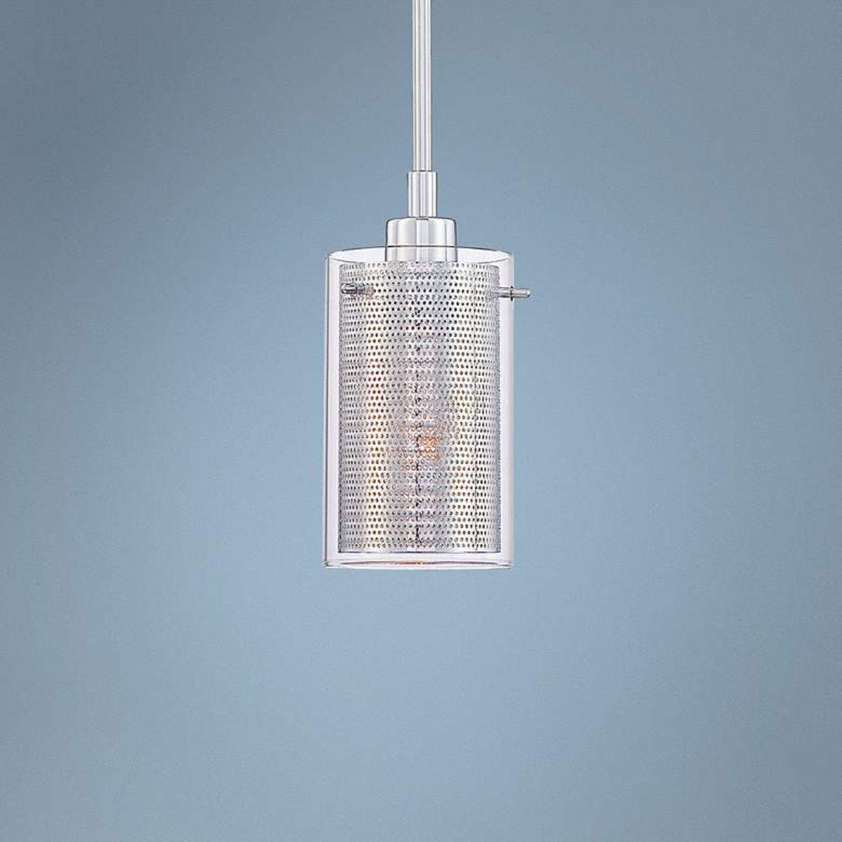 Grid II 6 in. Pendant Light Chrome finish - Bees Lighting