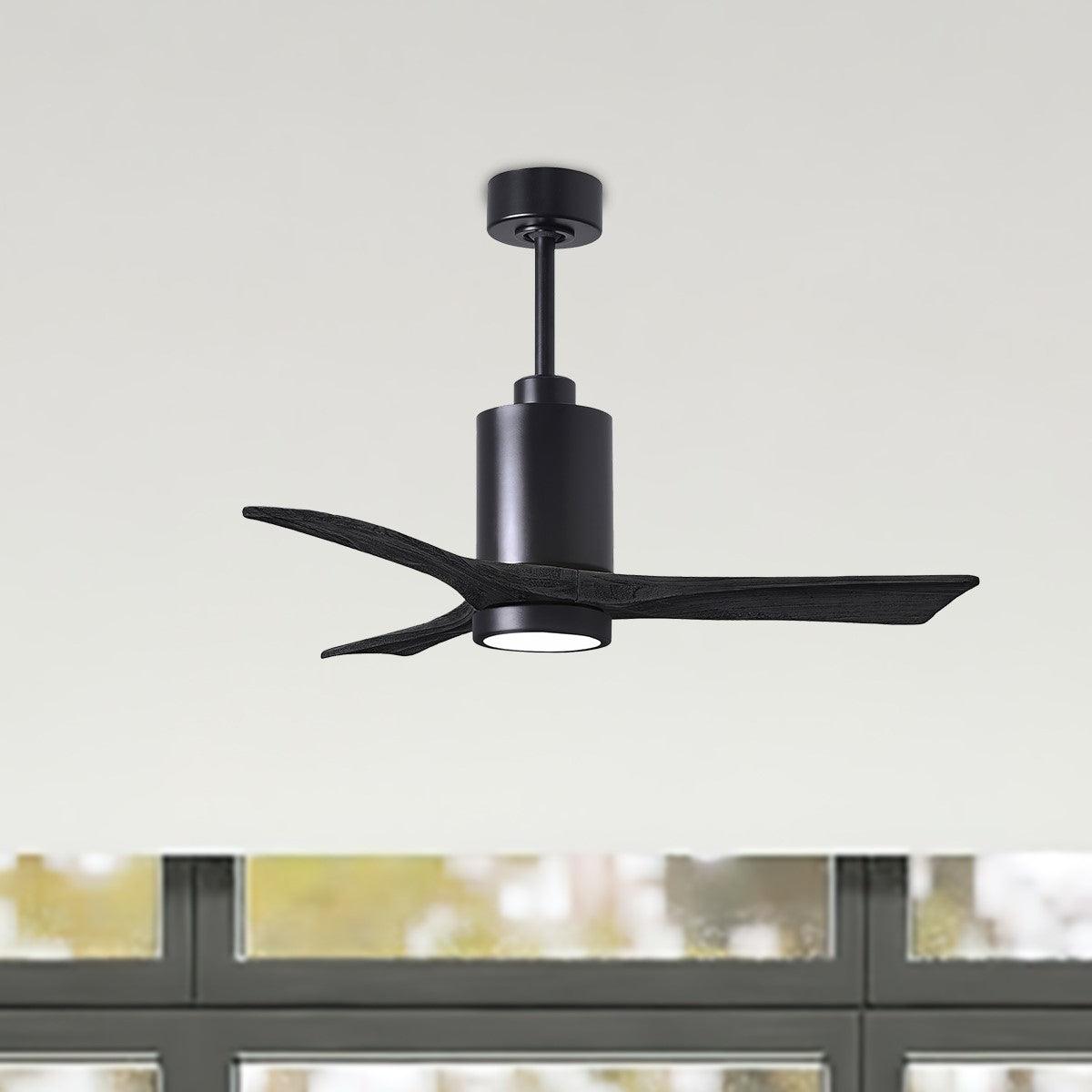 Patricia 42 Inch 3 Blades Modern Outdoor Ceiling Fan With Light, Wall And Remote Control Included - Bees Lighting