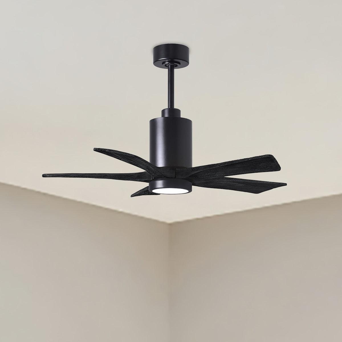 Patricia 42 Inch 5 Blades Modern Outdoor Ceiling Fan With Light, Wall And Remote Control Included - Bees Lighting