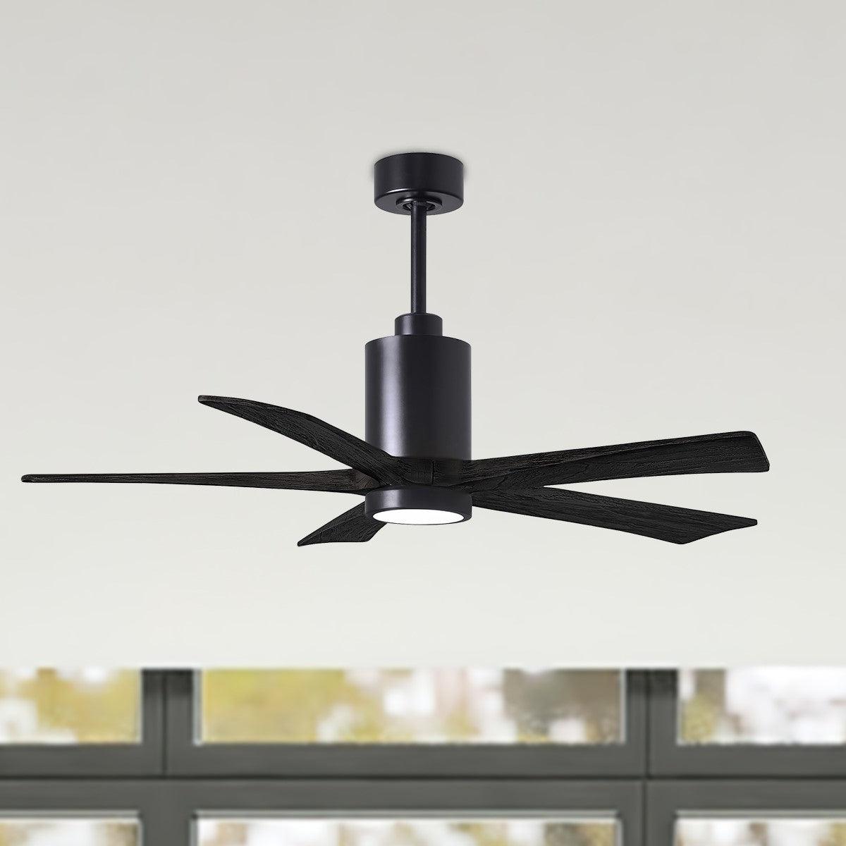 Matthews Fan Company Patricia 52 Inch 5 Blades Modern Outdoor Ceiling With Light Wall And Remote Control Included Bees Lighting
