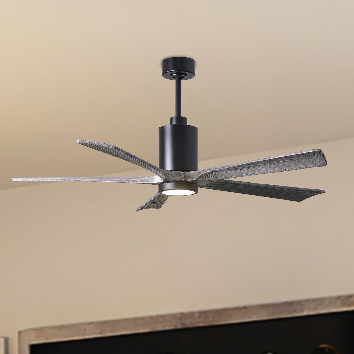 Patricia 60 Inch 5 Blades Modern Outdoor Ceiling Fan With Light, Wall And Remote Control Included