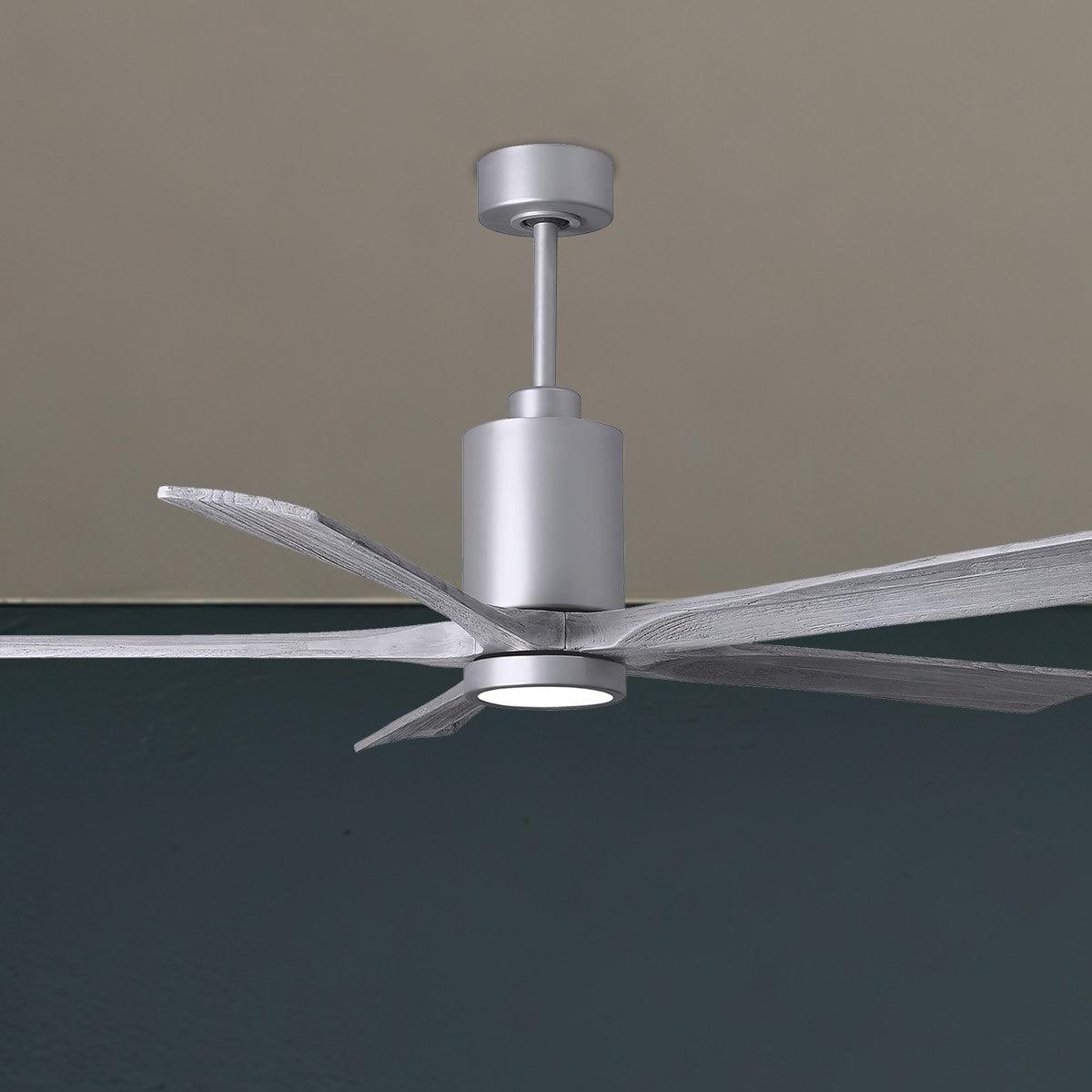 Patricia 60 Inch 5 Blades Modern Outdoor Ceiling Fan With Light, Wall And Remote Control Included