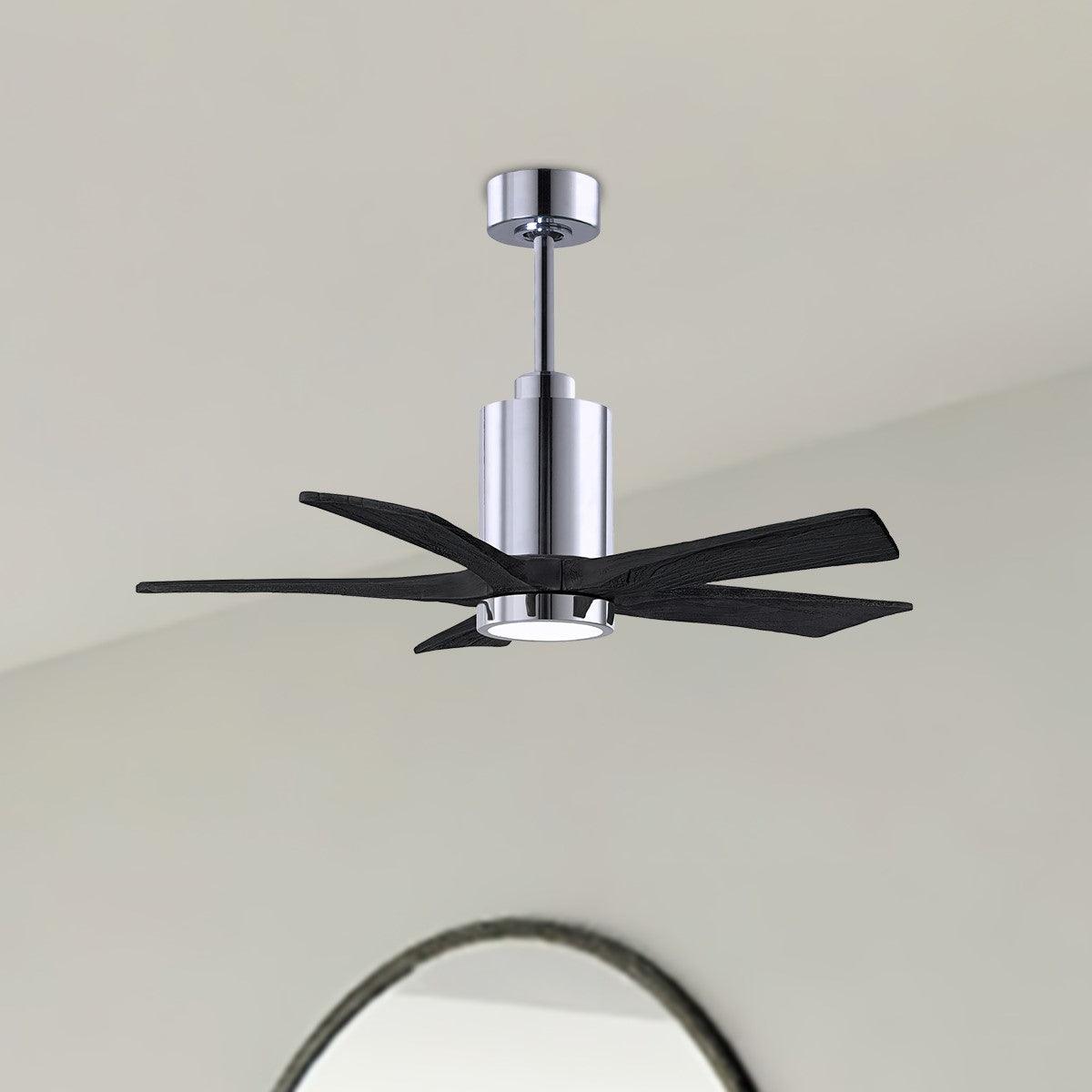 Patricia 42 Inch 5 Blades Modern Outdoor Ceiling Fan With Light, Wall And Remote Control Included - Bees Lighting