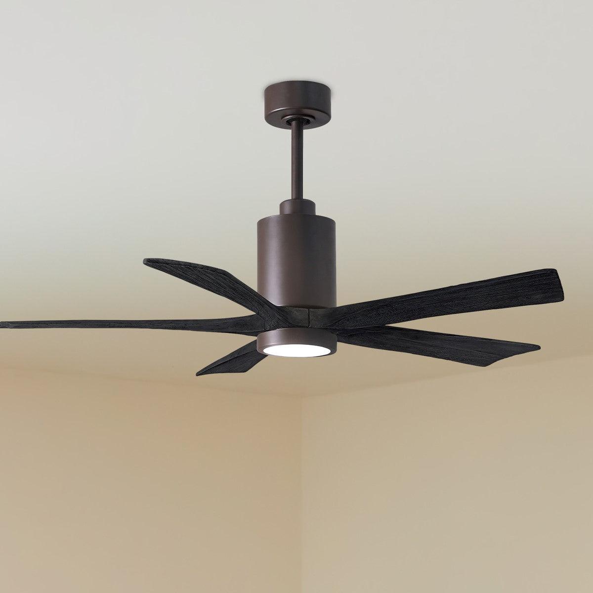 Patricia 52 Inch 5 Blades Modern Outdoor Ceiling Fan With Light, Wall And Remote Control Included