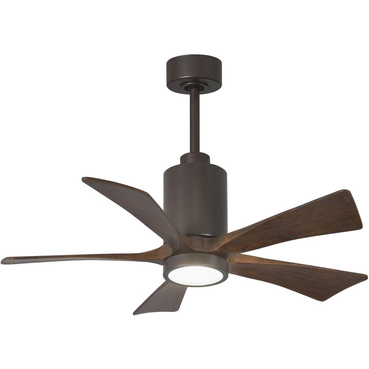Patricia 42 Inch 5 Blades Modern Outdoor Ceiling Fan With Light, Wall And Remote Control Included