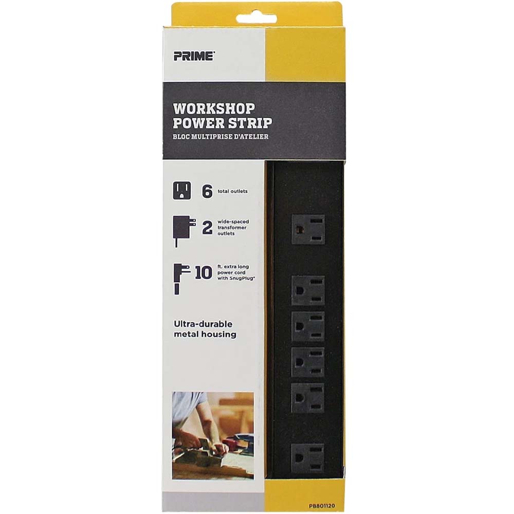 10 ft. Heavy Duty Power Strip 14/3 Gauge SJT Black - Bees Lighting