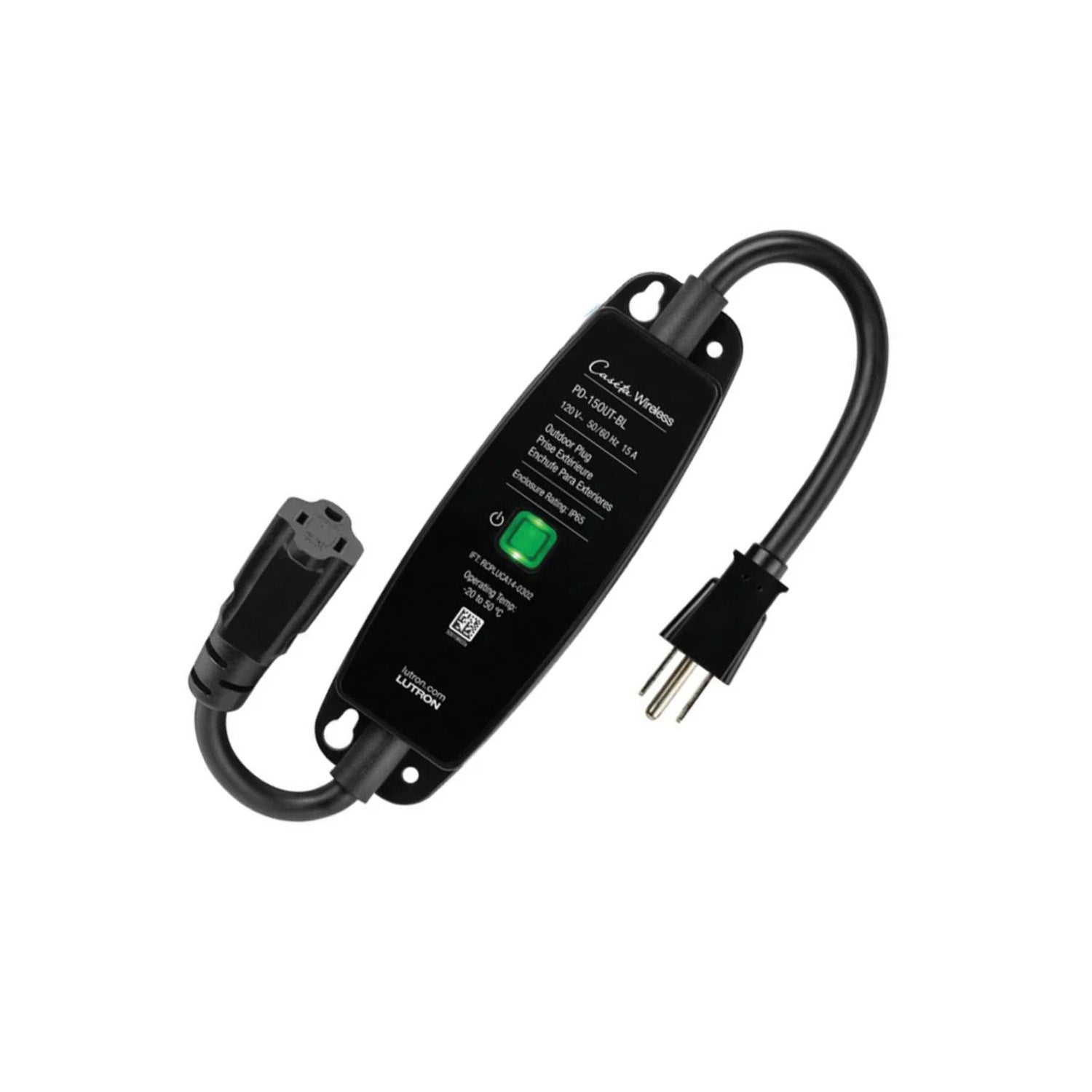 Caseta Wireless 15 Amp Outdoor Smart Plug, Black - Bees Lighting