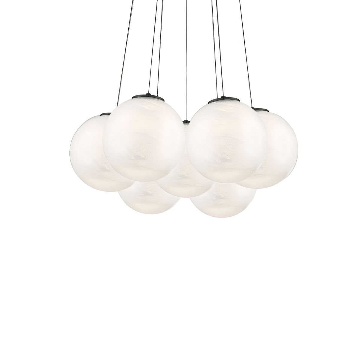 Cosmic 27 in. 7 Lights LED Pendant Light Black Finish - Bees Lighting