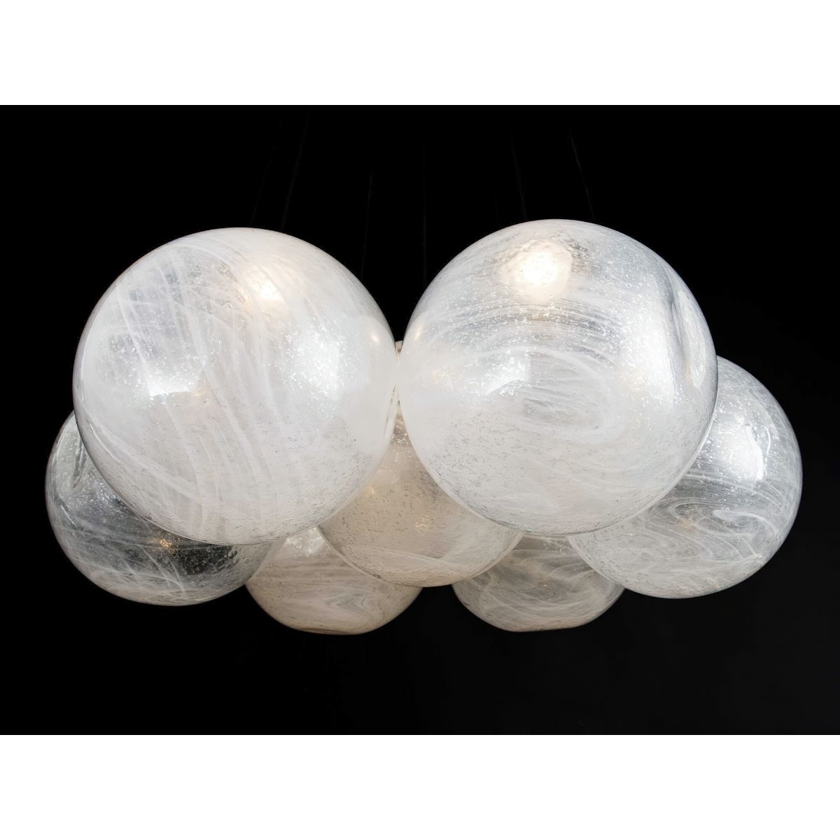 Cosmic 27 in. 7 Lights LED Pendant Light Black Finish - Bees Lighting