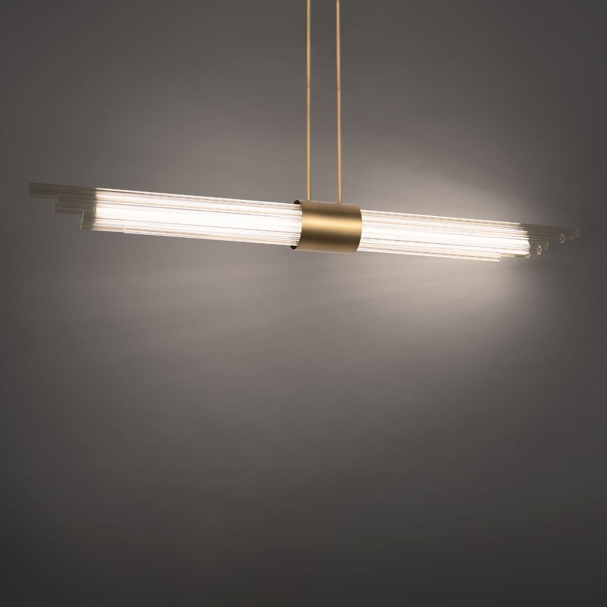 Luzerne 56" LED Linear Pendant, Aged Brass Finish - Bees Lighting