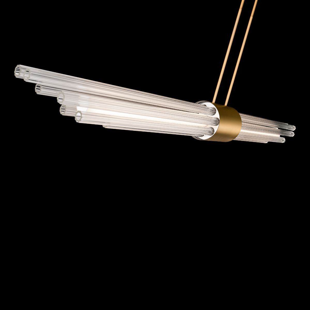 Luzerne 56" LED Linear Pendant, Aged Brass Finish - Bees Lighting