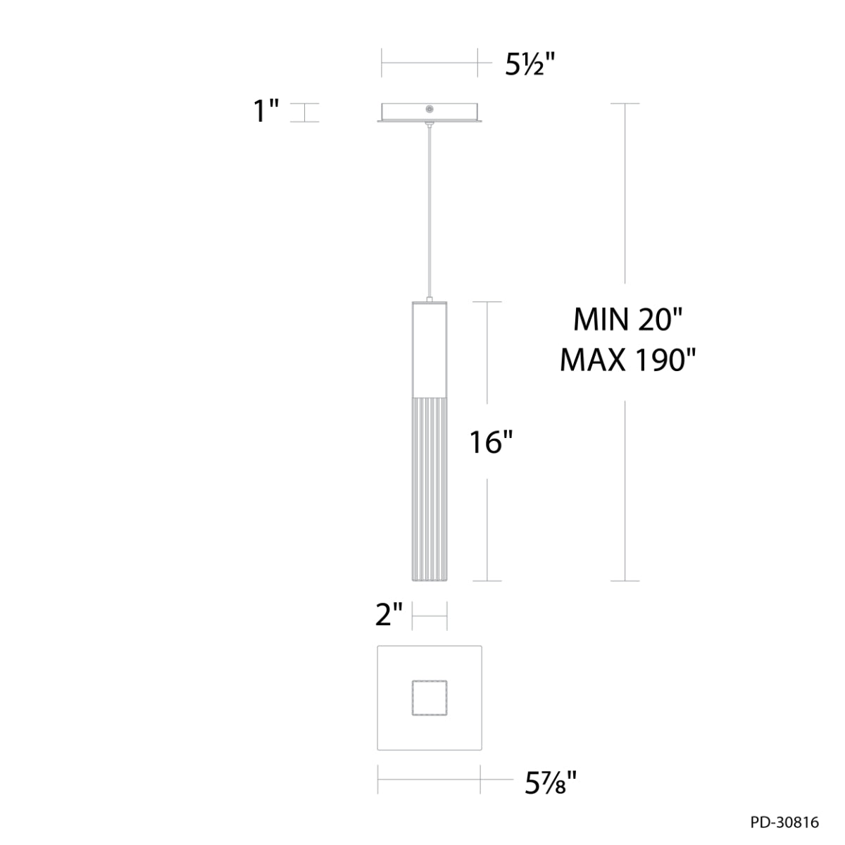 Cinema 16" LED Pendant Light, Selectable CCT, Black Finish - Bees Lighting