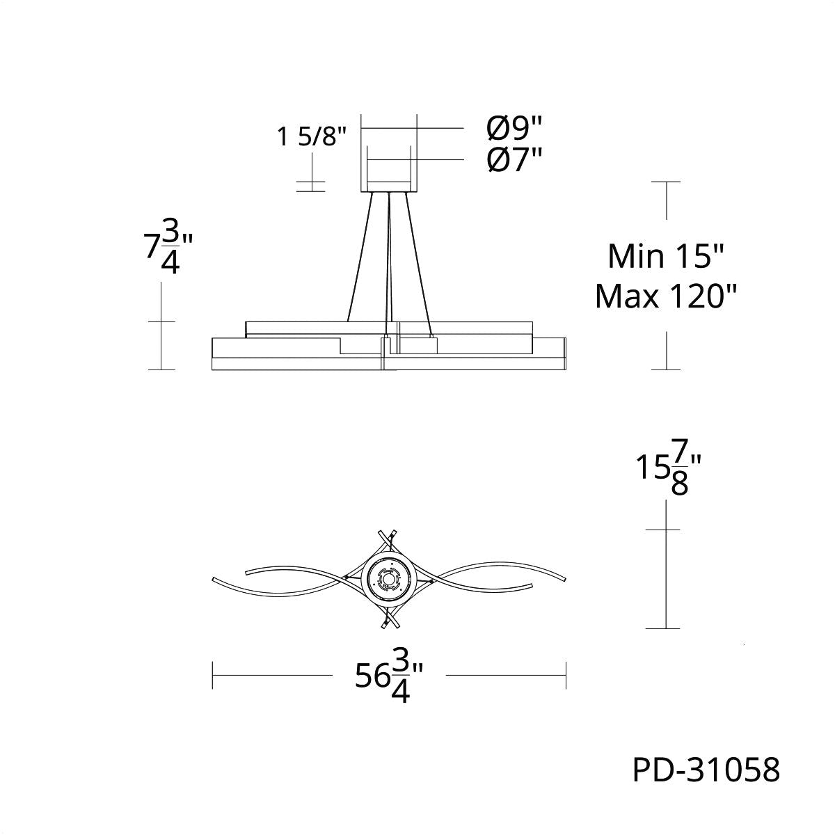 Arcs 57" LED Pendant Light - Bees Lighting