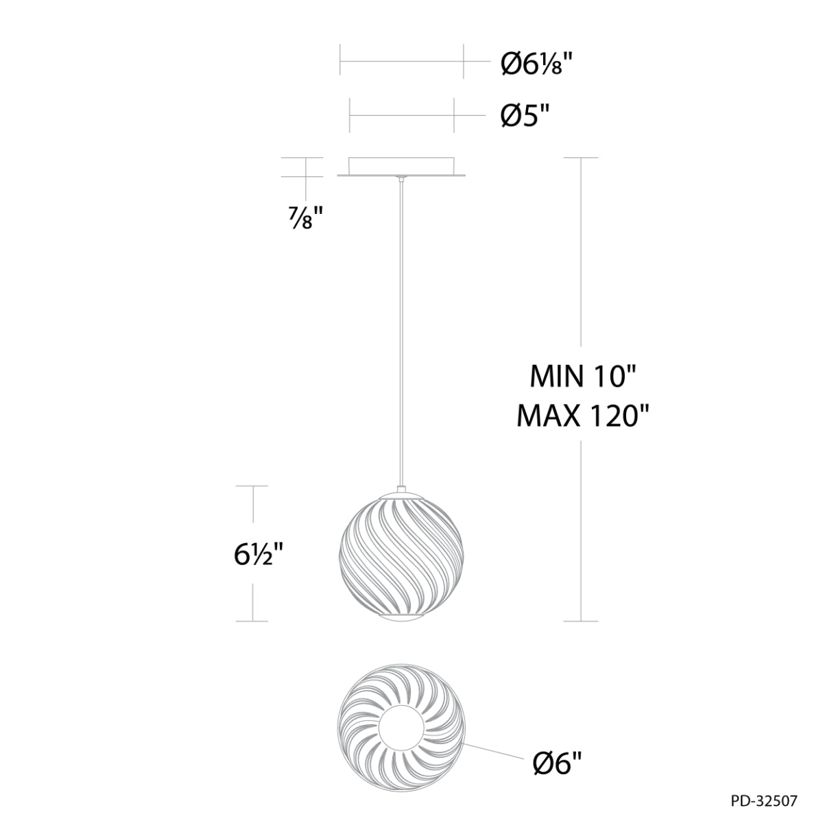 Swirly 7" LED Pendant Light