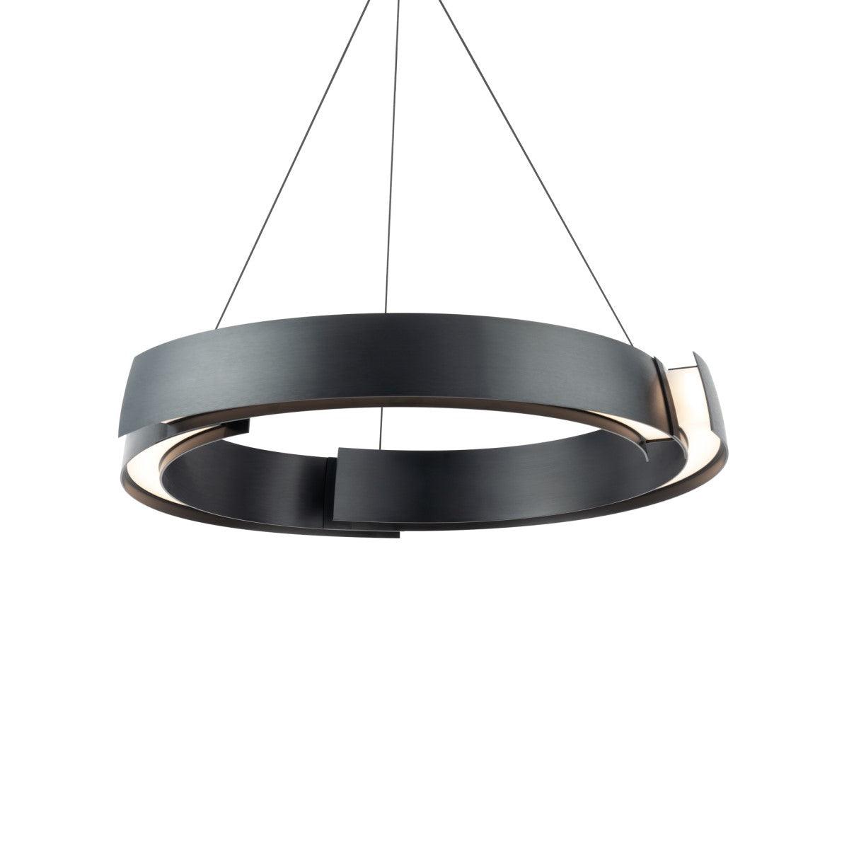 Battlestar 28 in. LED Pendant Light Black Finish