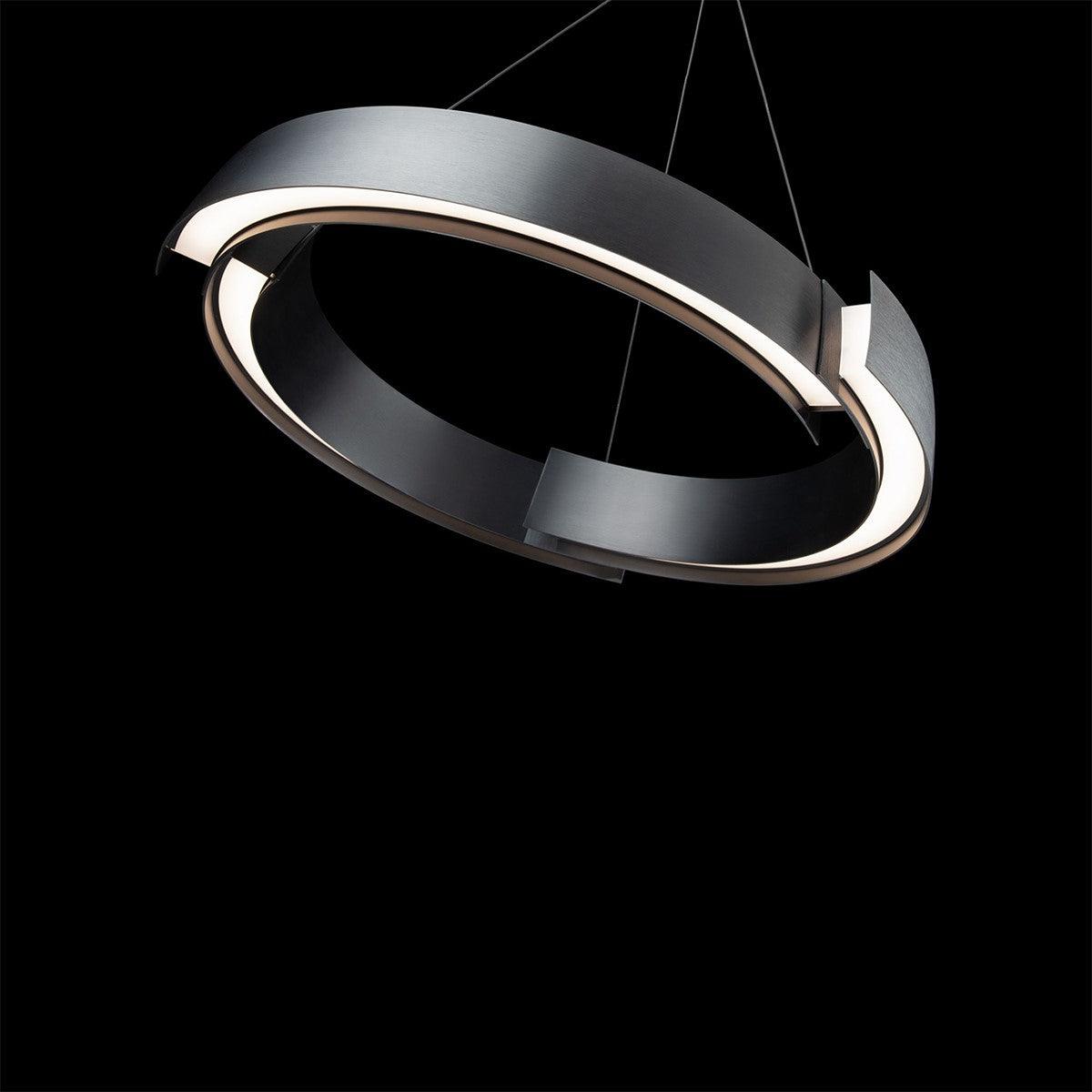 Battlestar 28 in. LED Pendant Light Black Finish - Bees Lighting