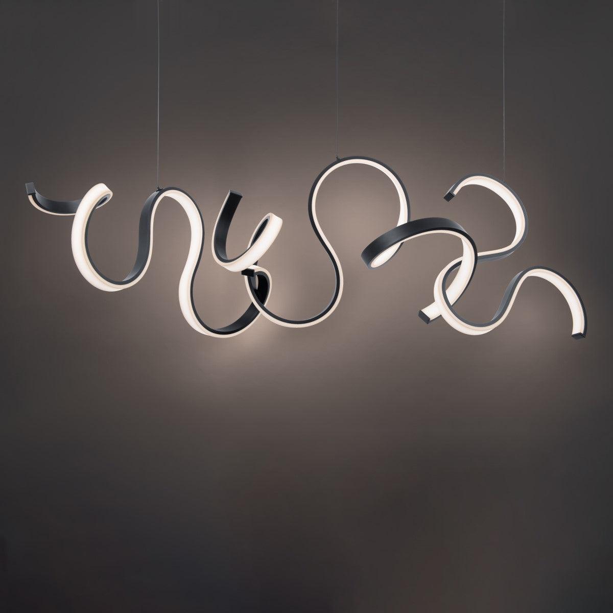 Tempest 67 in. LED Pendant Light Black Finish - Bees Lighting