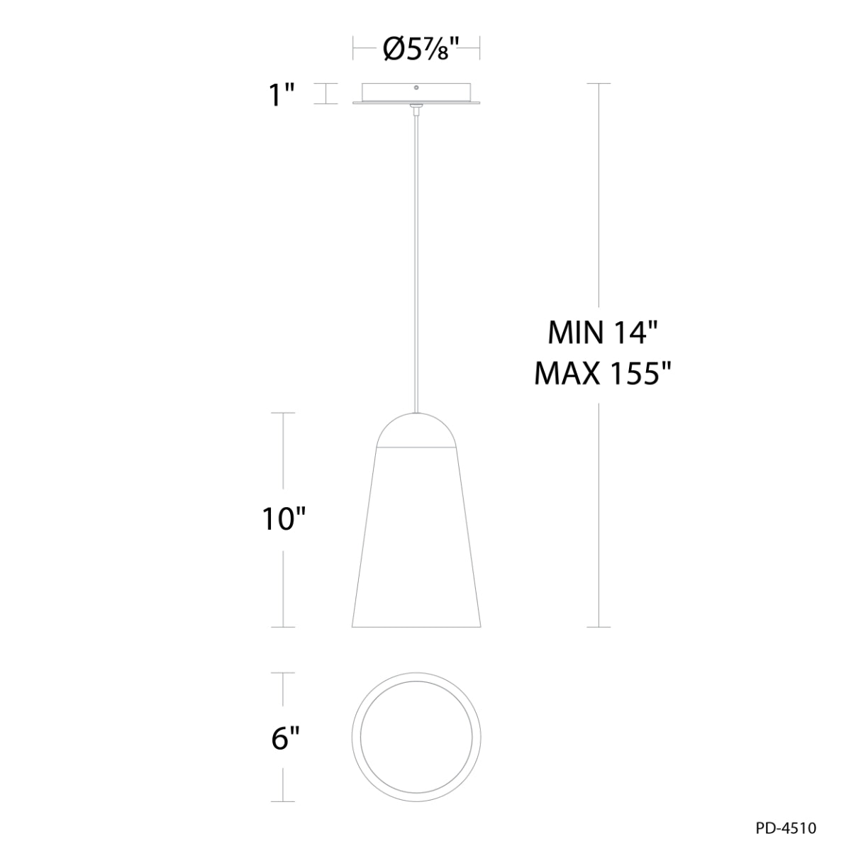 Pompeii 11" LED Pendant Light, Selectable CCT, Black Finish - Bees Lighting