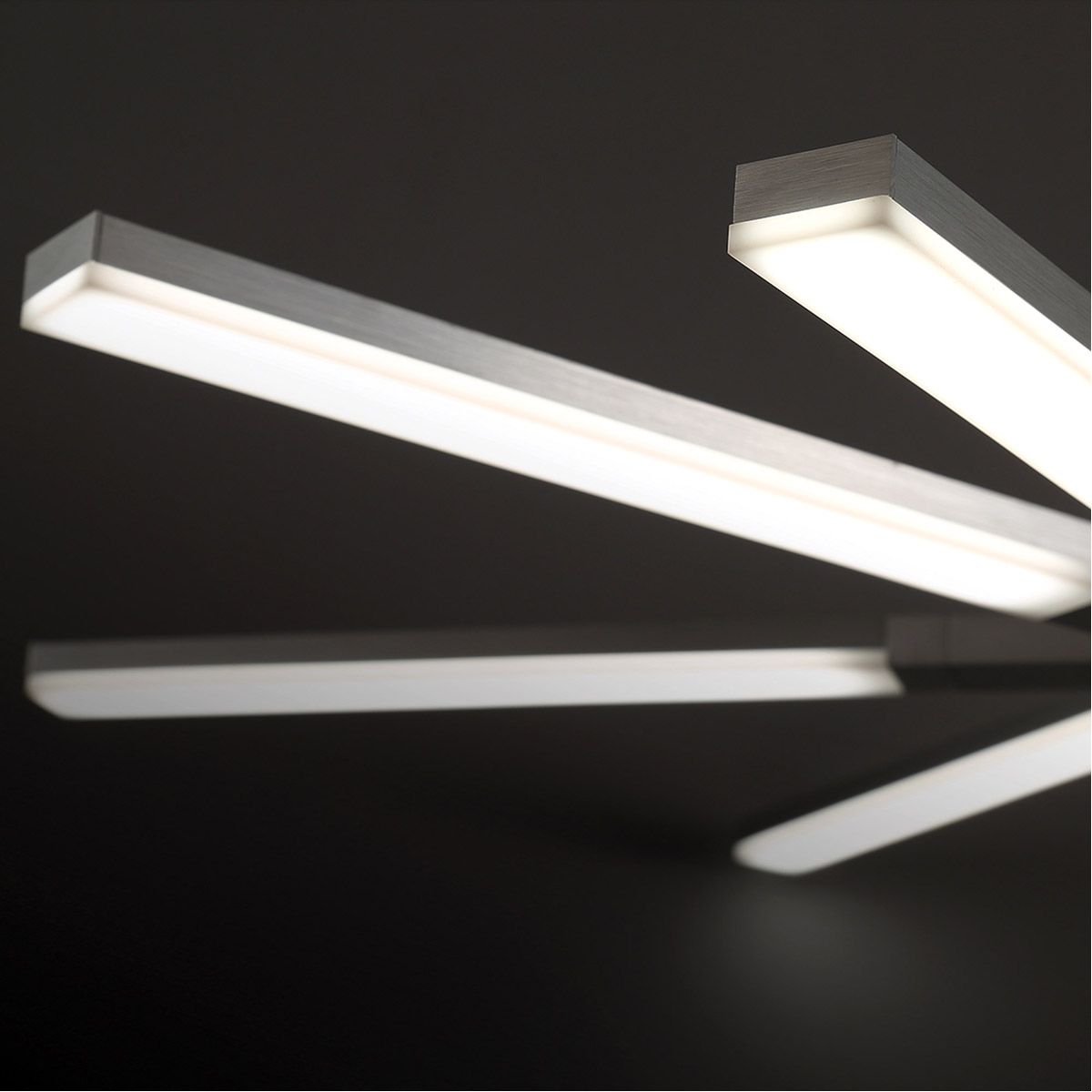 Stacked 48" LED Chandelier, Brushed Aluminum Finish - Bees Lighting