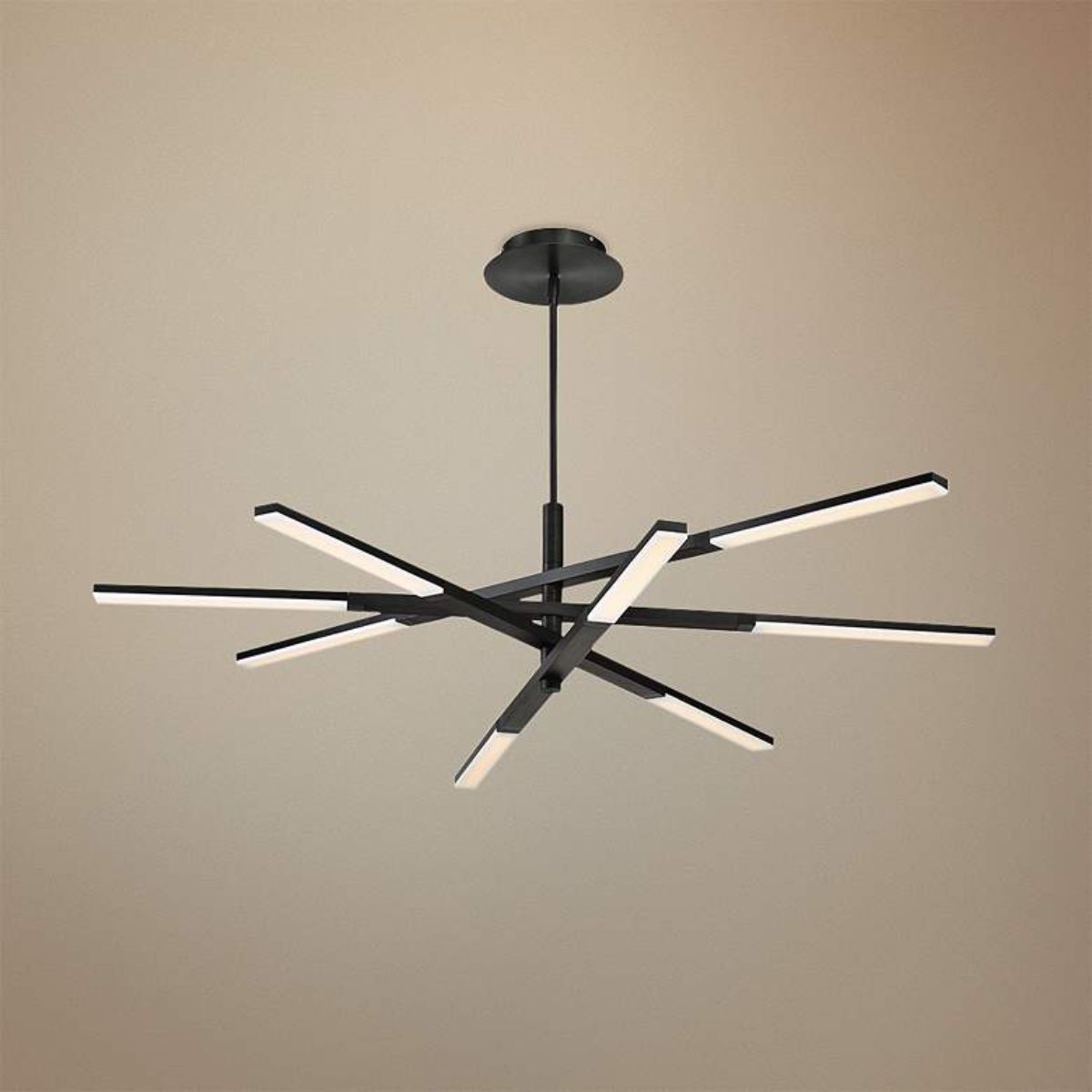 Stacked 48" LED Chandelier, Black Finish - Bees Lighting