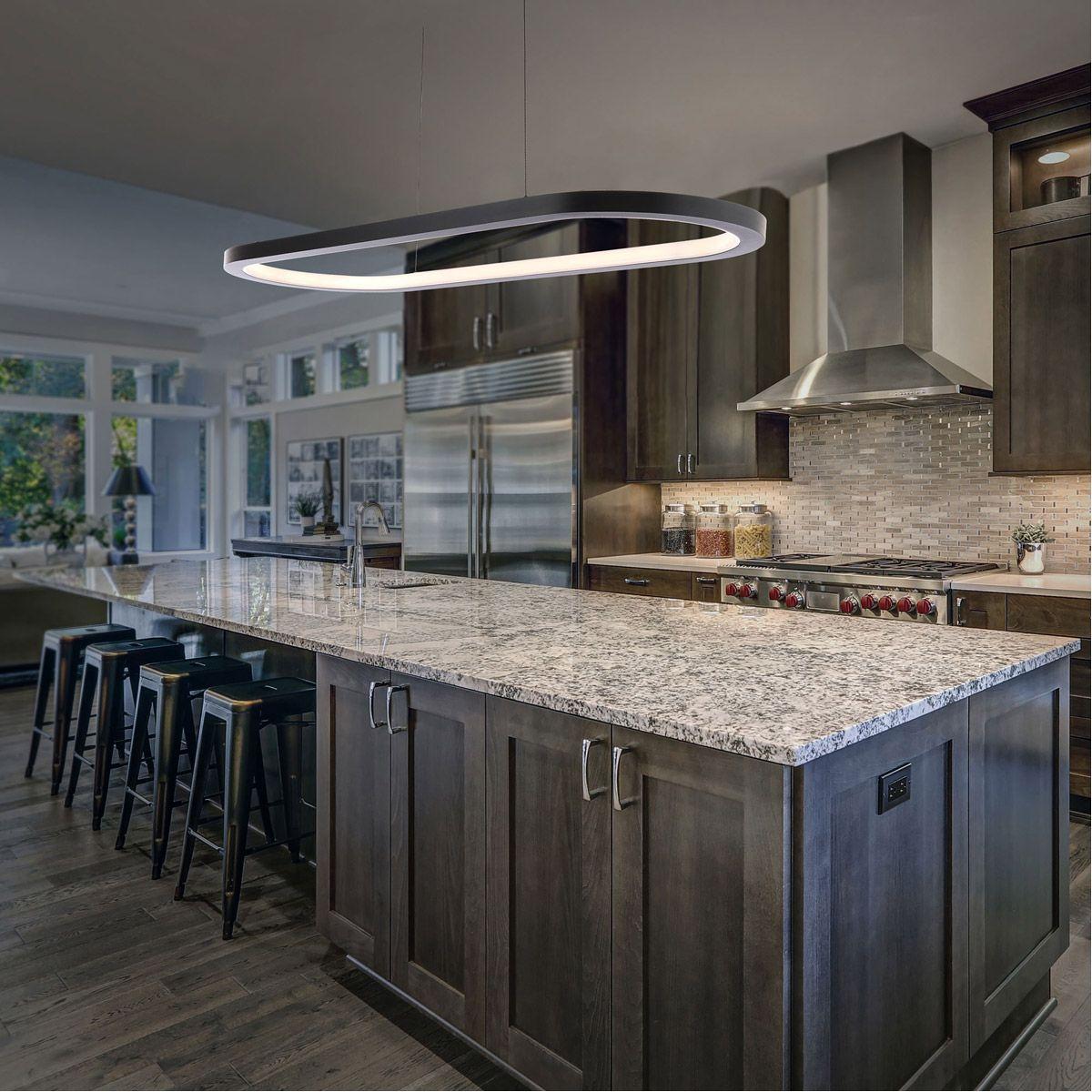 Racetrack 46 in. LED Pendant Light 3000K Black Finish - Bees Lighting