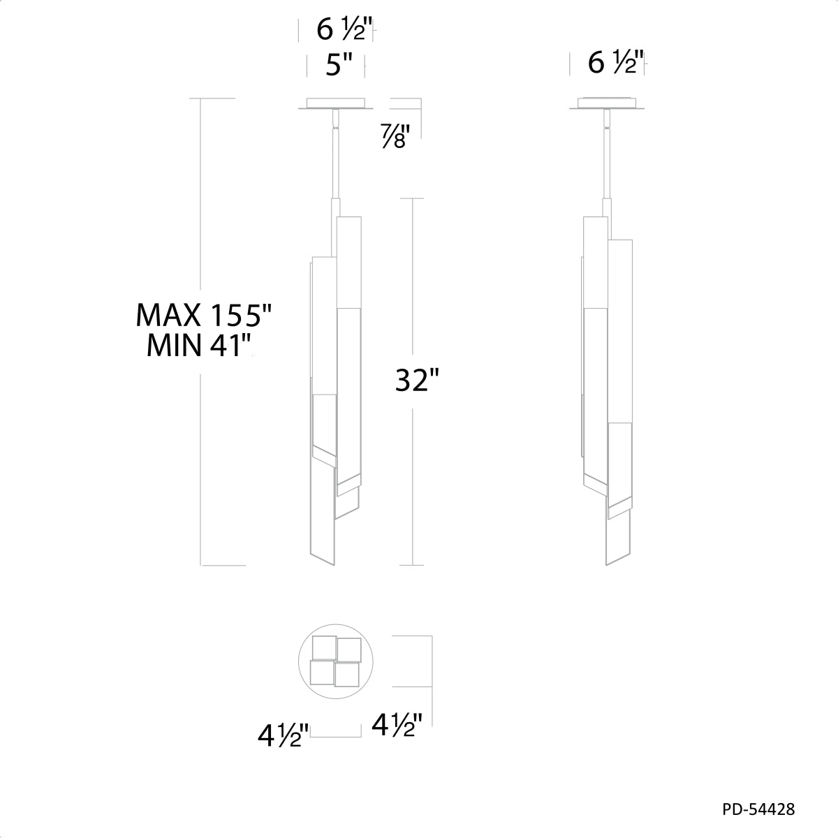 Montage 32" LED Pendant Light, Black Finish