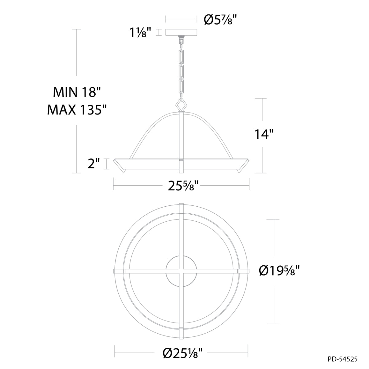 Copa 25" LED Pendant Light, Aged Brass Finish