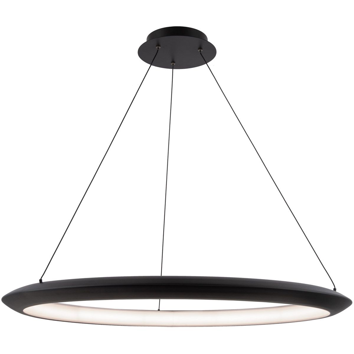 The Ring 36 in. LED Chandelier 3000K Black Finish - Bees Lighting