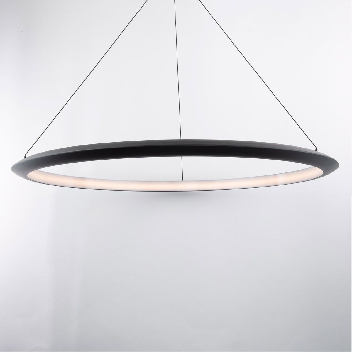 The Ring 48 in. LED Chandelier 3000K Black Finish - Bees Lighting