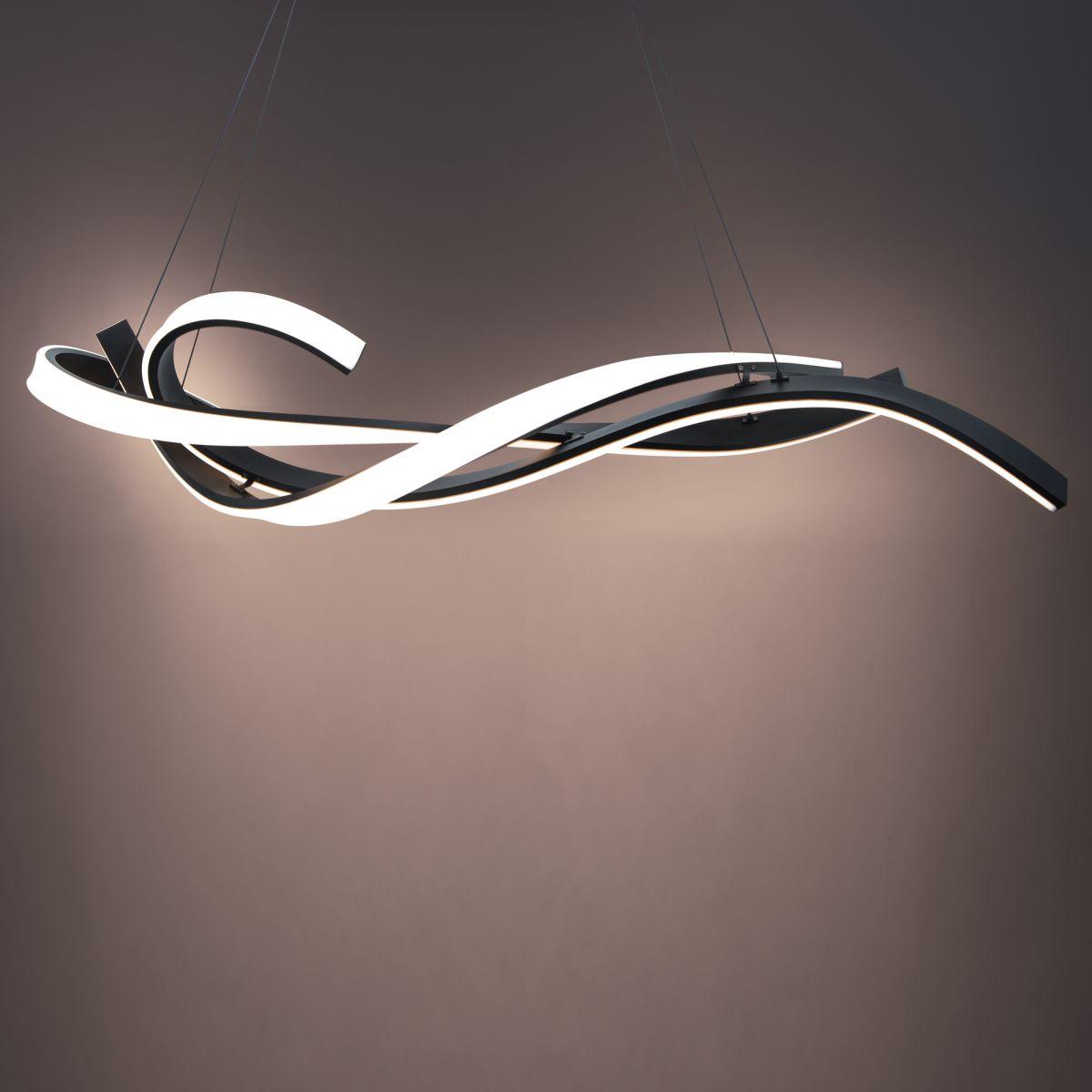 Tidal 57 in. LED Pendant Light Black Finish - Bees Lighting