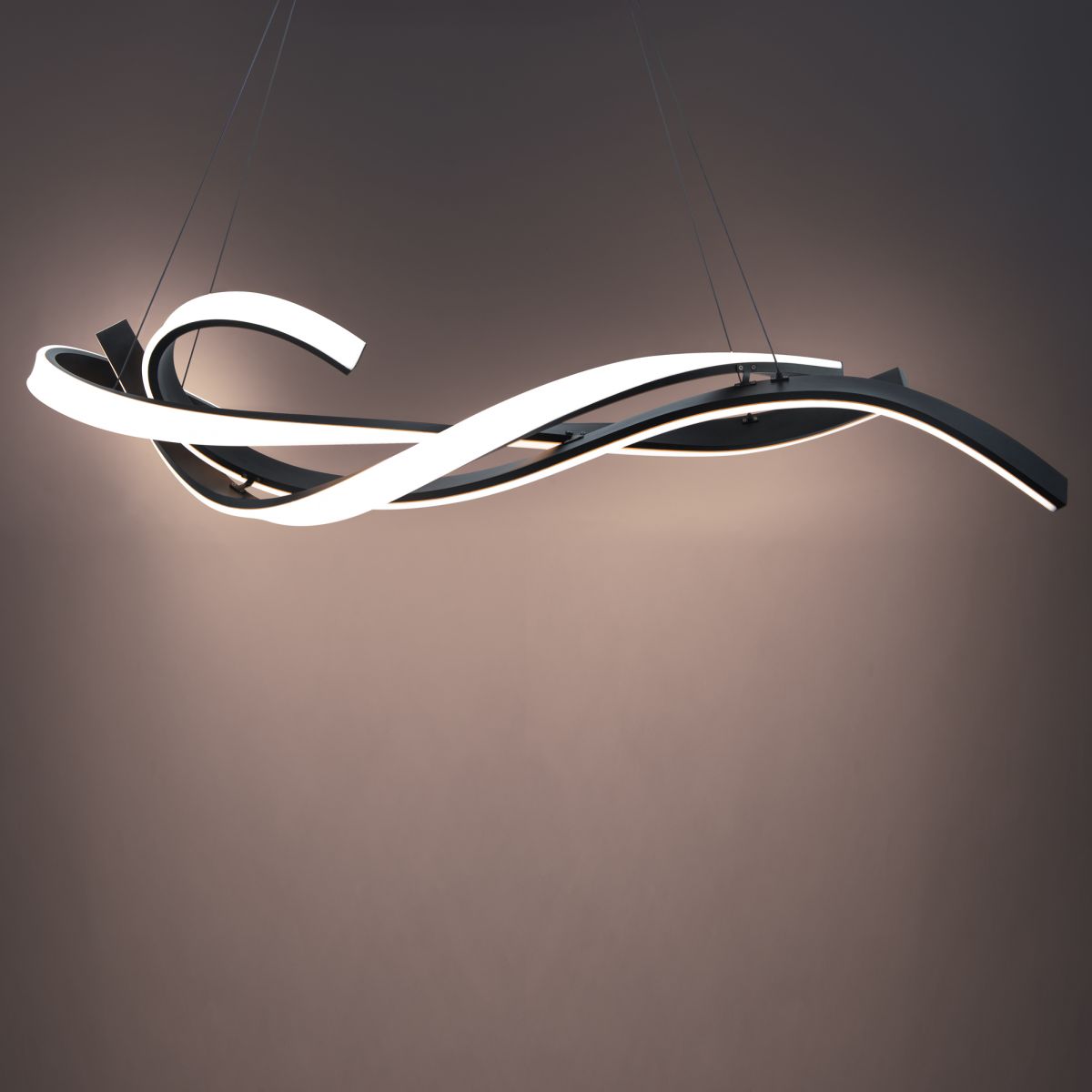 Tidal 57" LED Chandelier, Black Finish - Bees Lighting