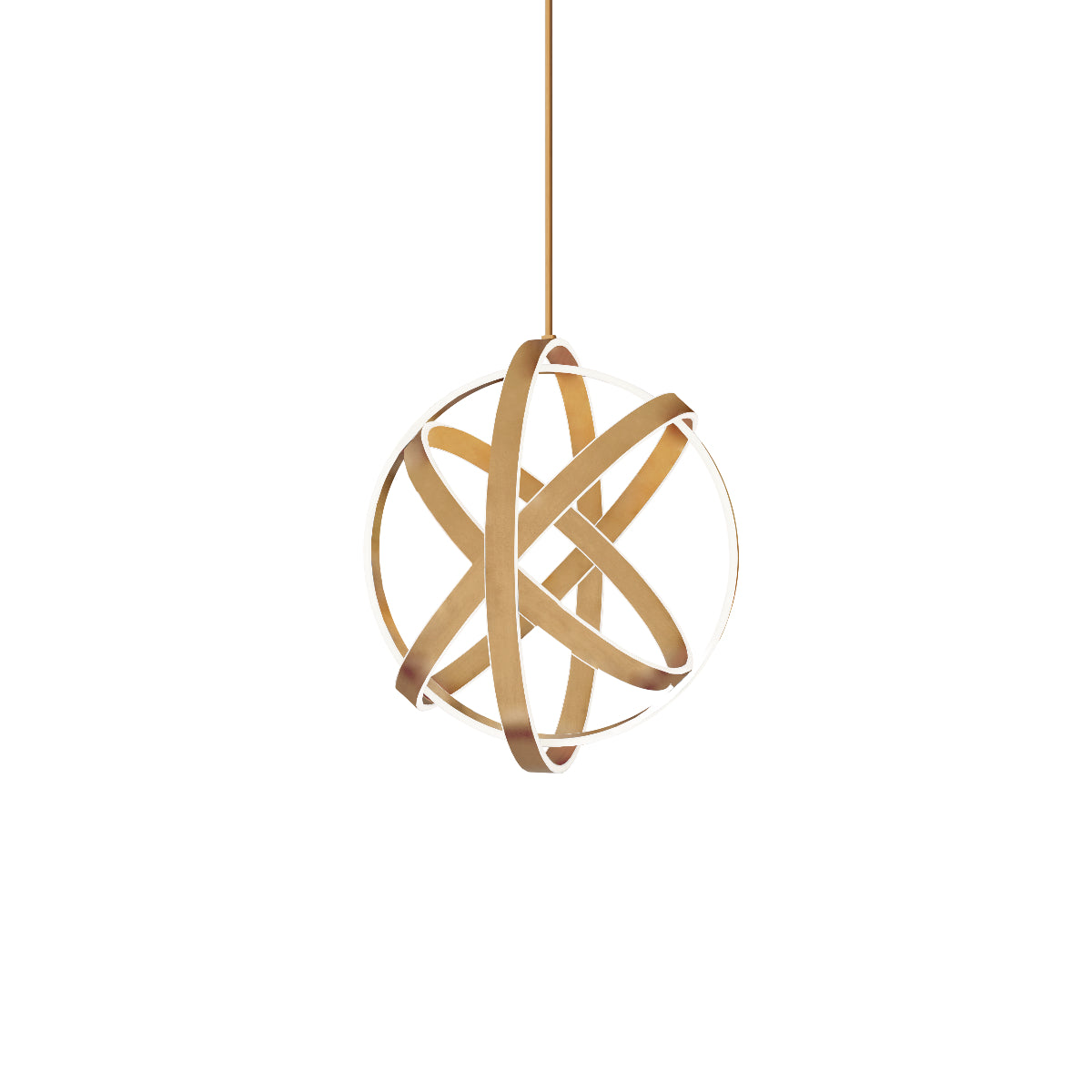 Kinetic 18" LED Pendant Light, Aged Brass Finish