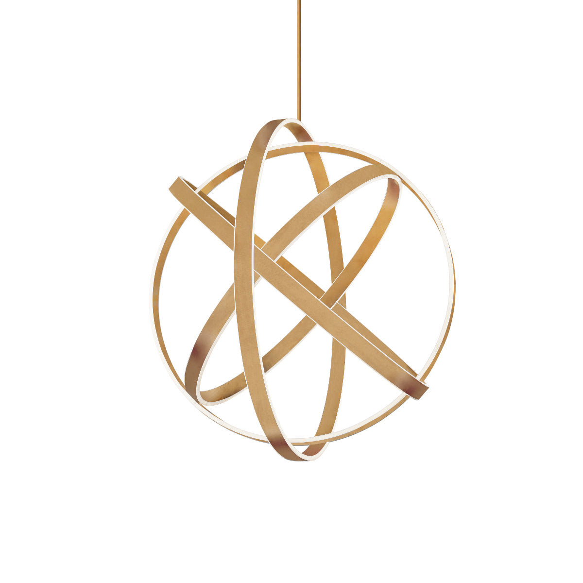 Kinetic 18" LED Pendant Light, Aged Brass Finish
