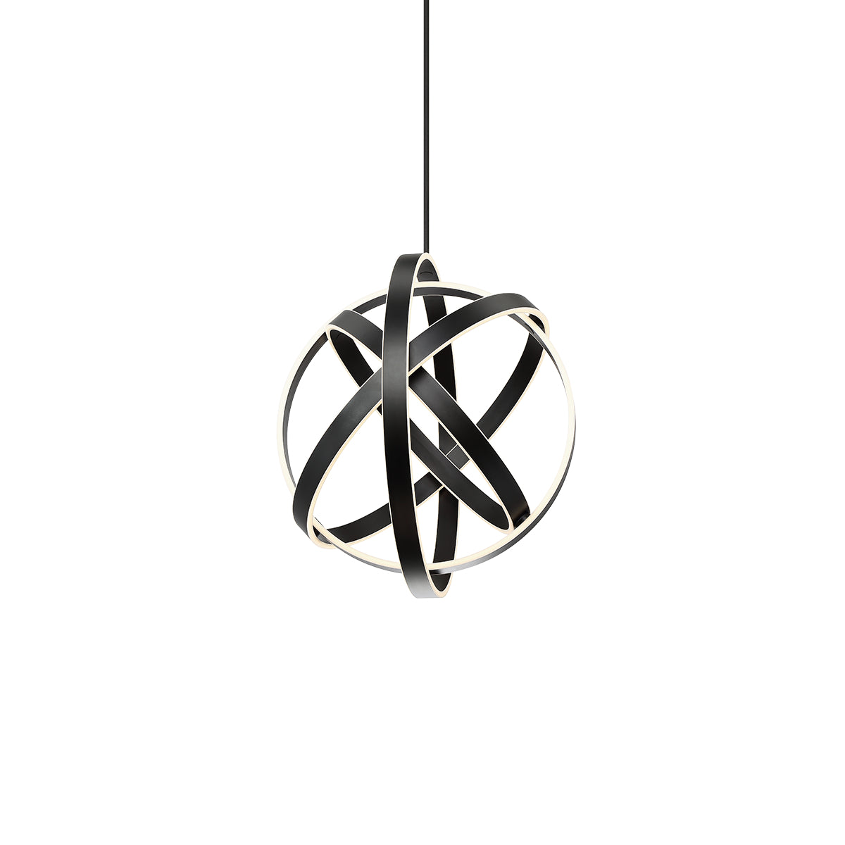 Kinetic 18" LED Pendant Light, Black Finish