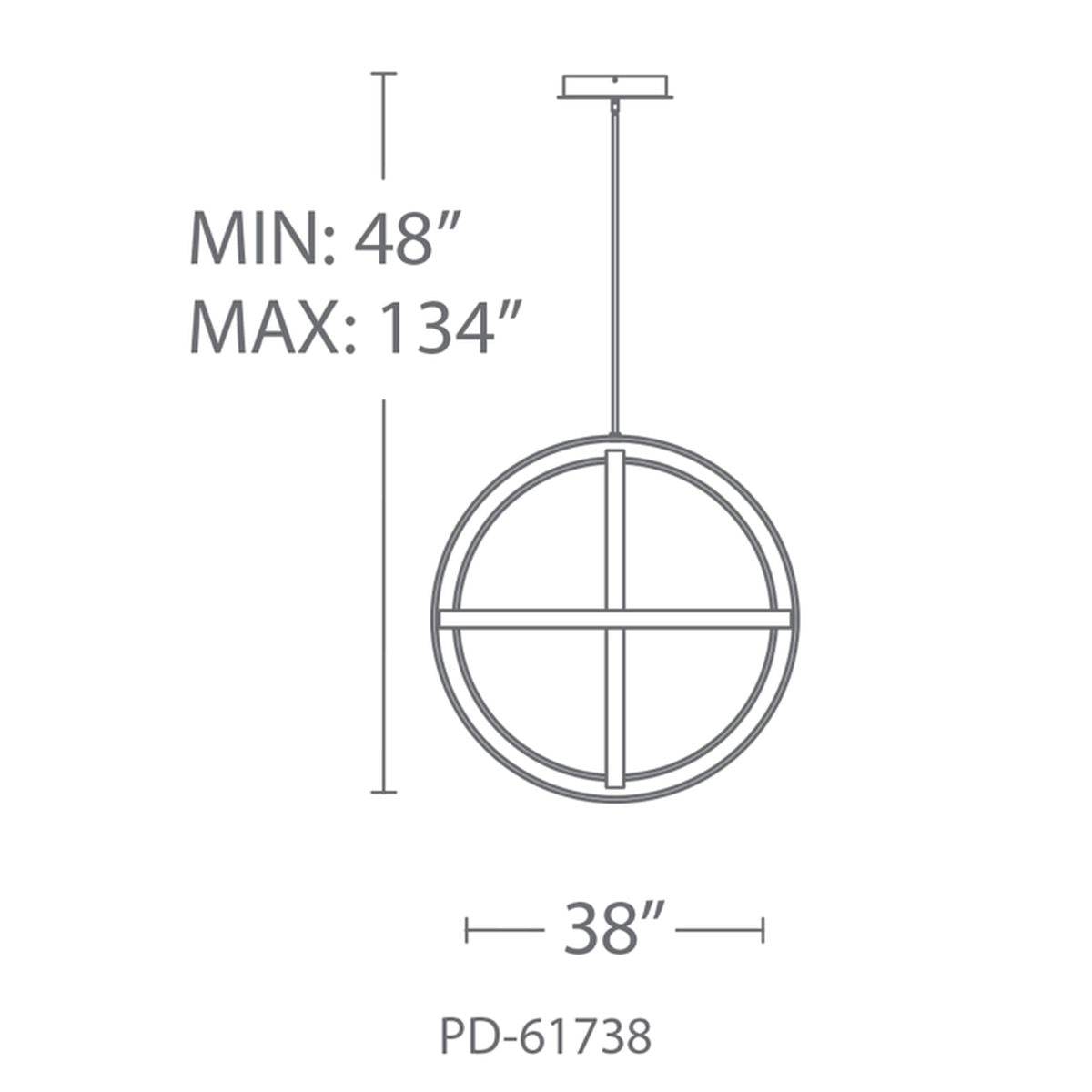 Kinetic 38" LED Pendant Light, Titanium Finish