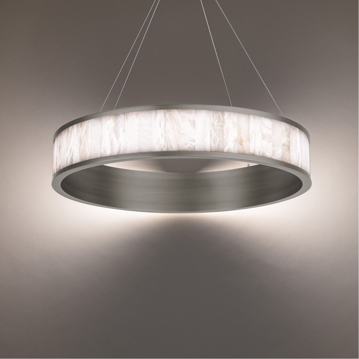 Coliseo 28 in. LED Chandelier Nickel Finish