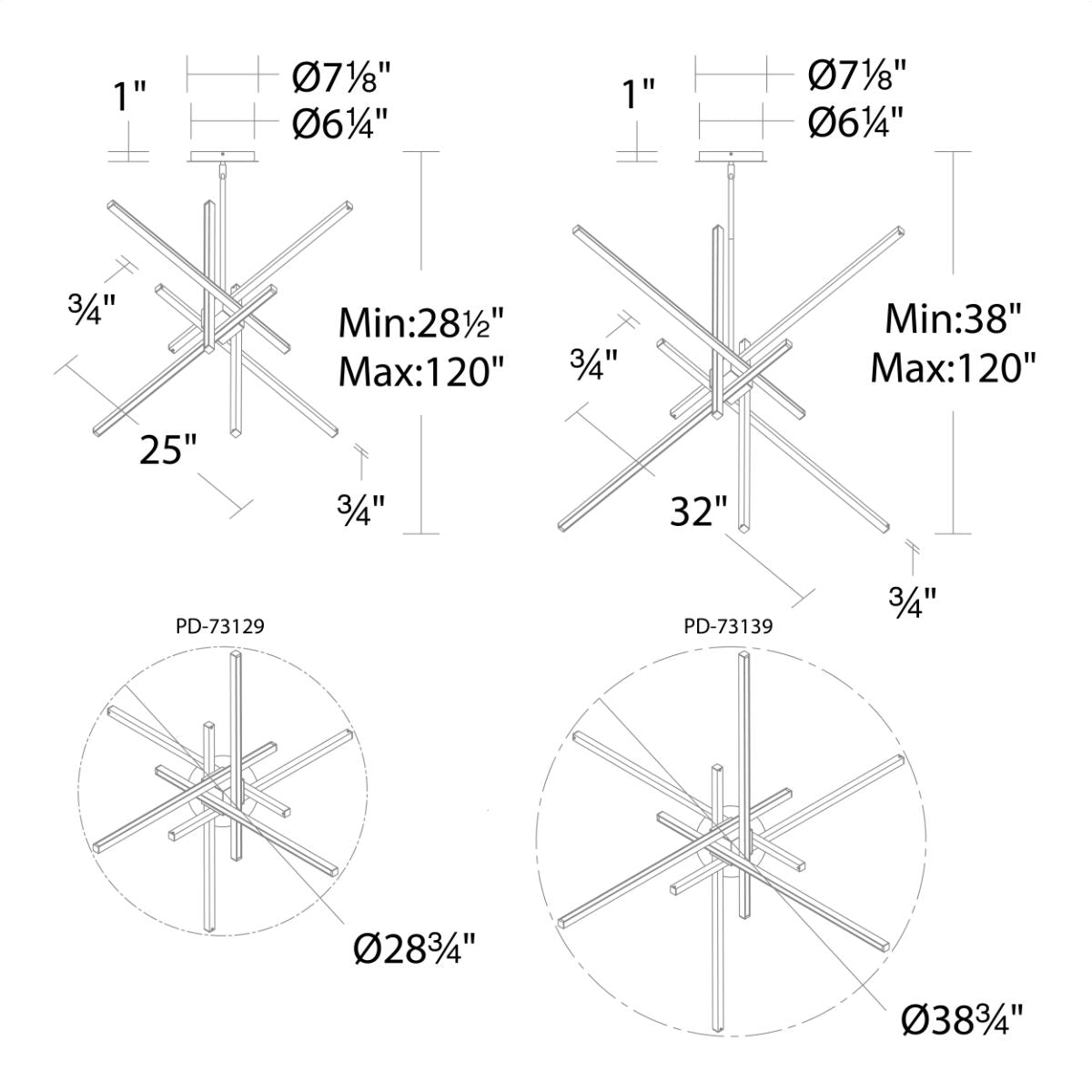 Parallax 29 in. LED Pendant Light - Bees Lighting