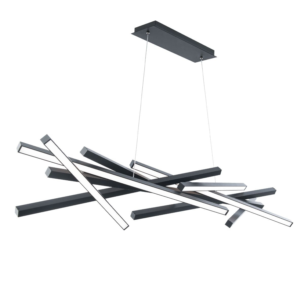 Parallax 55 in. 8 Lights LED Chandelier Black finish - Bees Lighting