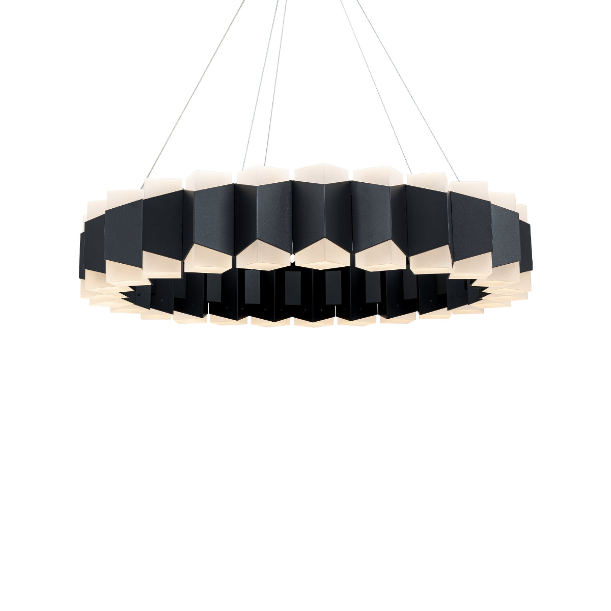 Dolman 27" 48 Lights LED Pendant Light, Black Finish