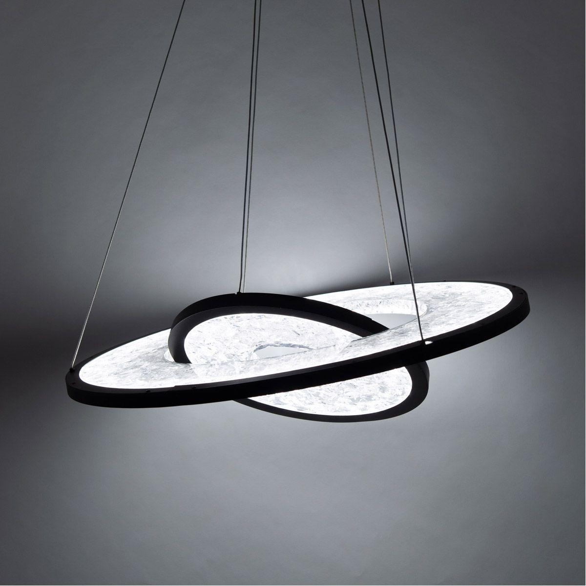 Jupiter 27 in. 2 Lights LED Pendant Light Black Finish - Bees Lighting