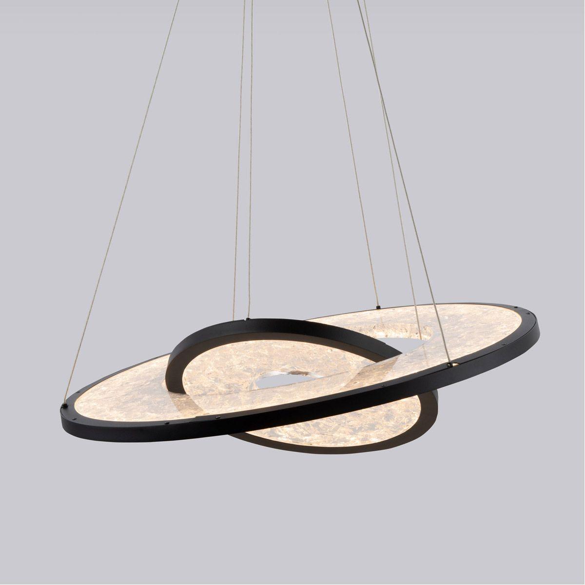 Jupiter 27 in. 2 Lights LED Pendant Light Black Finish - Bees Lighting