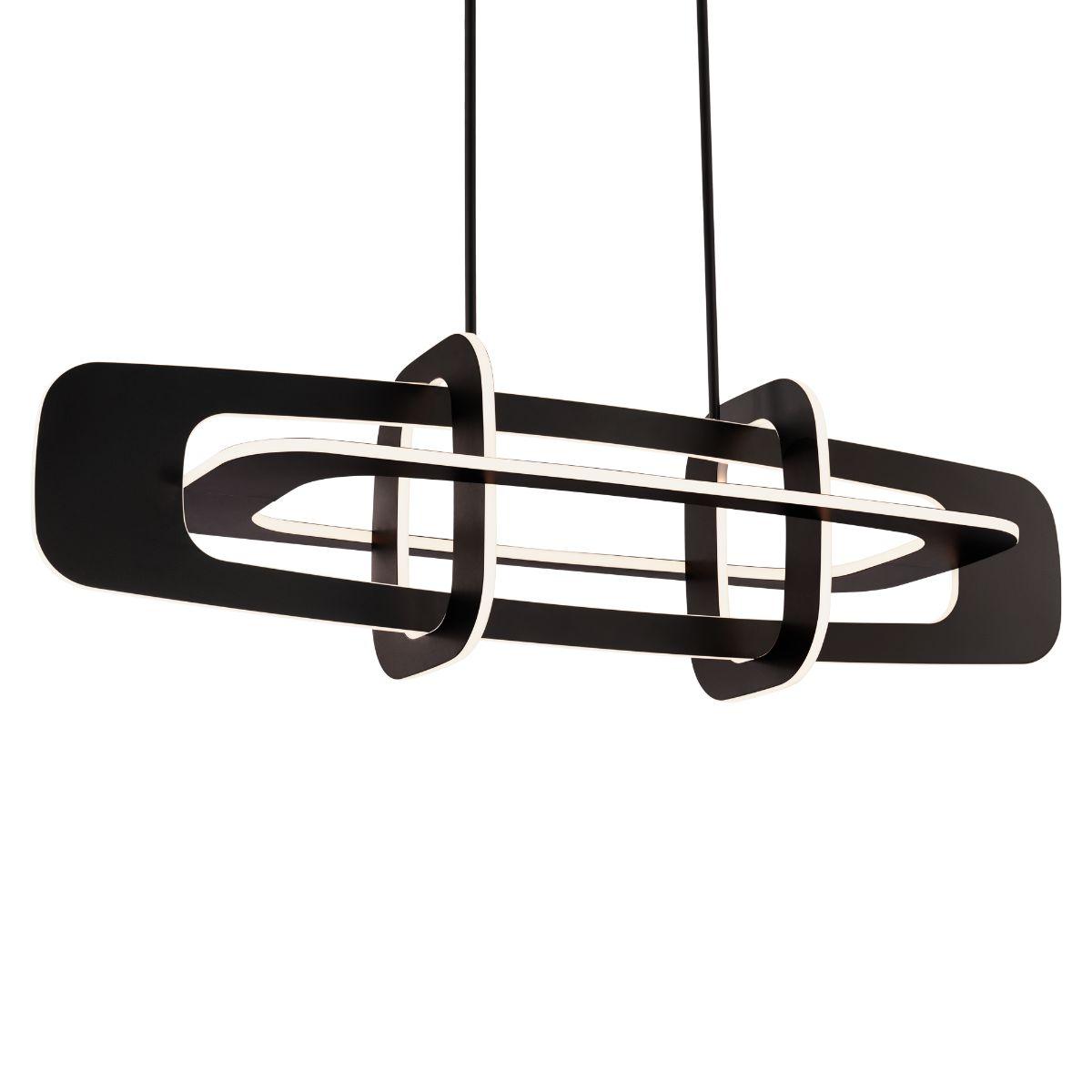 Vesta 50 in. 8 Lights LED Pendant Light Black finish