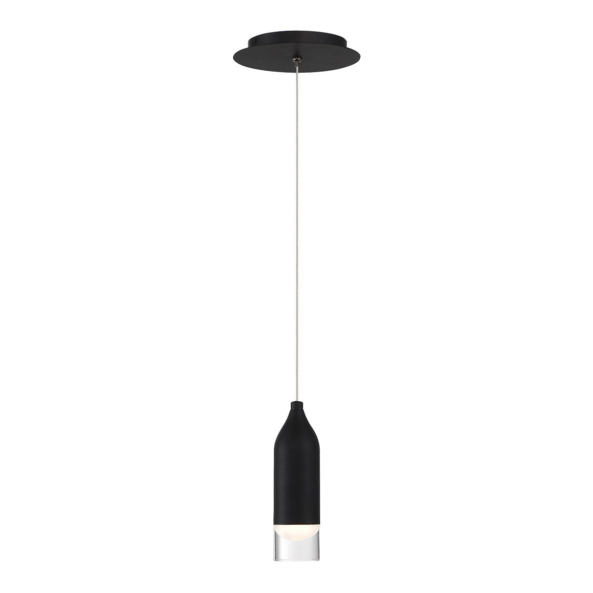 Action 8" LED Pendant, Black Finish - Bees Lighting