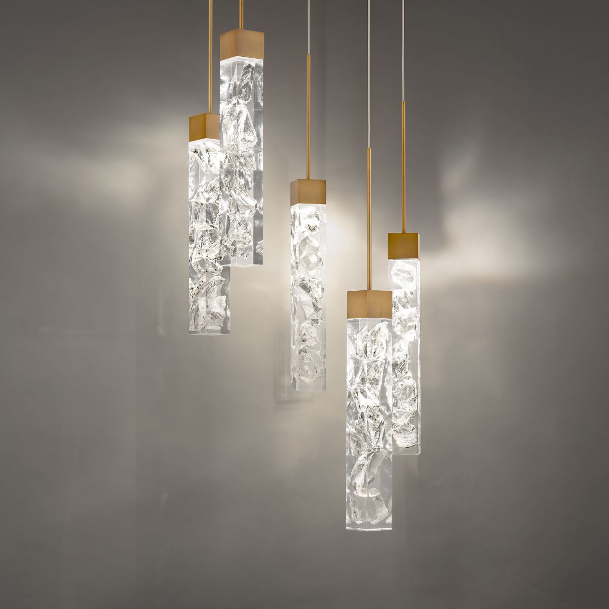 Minx 17 in. 5 Lights LED Pendant Light Brass finish - Bees Lighting