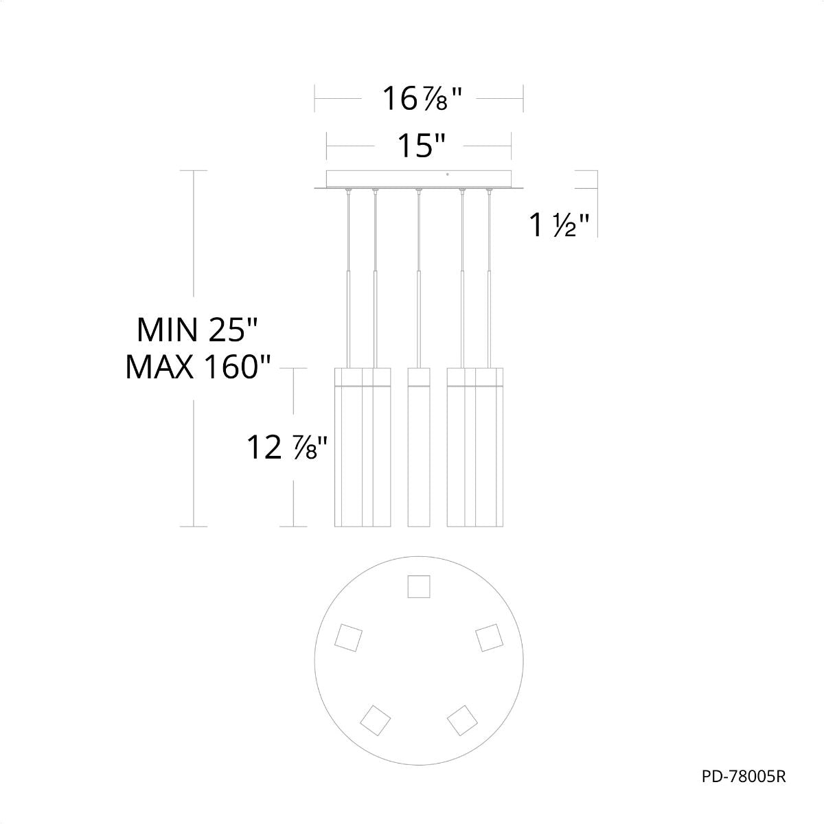 Minx 17 in. LED Pendant Light Brass finish - Bees Lighting